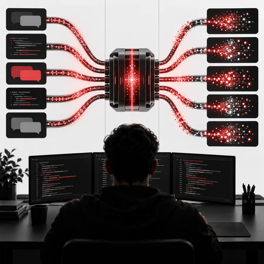 Layered visual representing different AI model capabilities