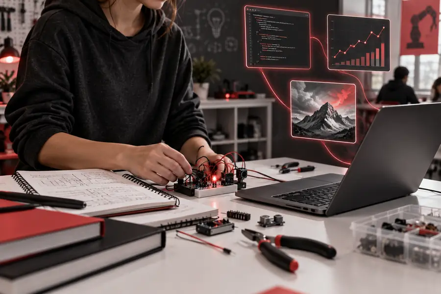 Student planning an AI-powered class project