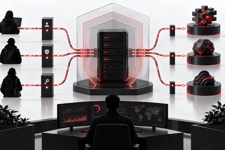 Abstract visual representing secure AI API use